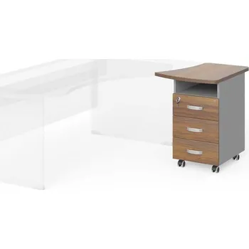 Zásuvkový kontejner Kontejner Manager 57,4 x 67,3 cm, pravý, ořech warmia / šedá