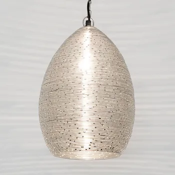 Holländer Závěsné světlo Colibri, výška 65 cm, Ø 33 cm stříbrná 1 x 60 W - Doprava zdarma