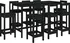 Jídelní set Devítidílný barový set masivní borové dřevo černý