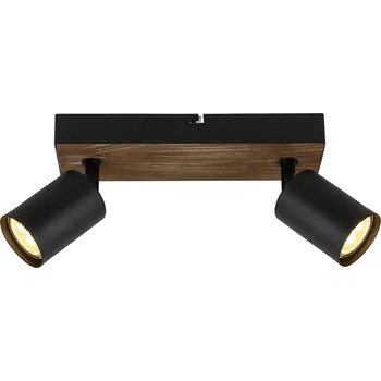Lampička Brilliant Nástěnné světlo Jello Wood, černá/dřevo dva zdroje dřevo tmavé, černá 2 x 4,5 W LED - Doprava zdarma