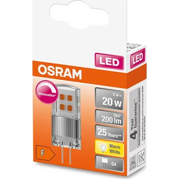 Lampička OSRAM PIN 12V LED kolíková žárovka G4 2W 200lm dim