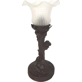Lampička Clayre&Eef Stolní lampa 5LL-6103 v designu Tiffany hnědá, bílá 1 x 25 W - Doprava zdarma