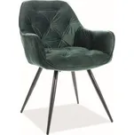 Jídelní židle Cherry Velvet, zelená / černá