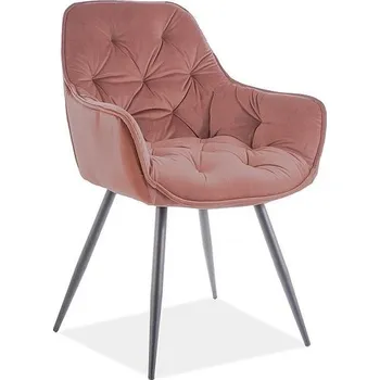 Jídelní židle Jídelní židle Cherry Velvet matná, růžová / černá