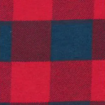 Bavlněná flanelová látka Kostka Červeno-Modrá 4x4 cm