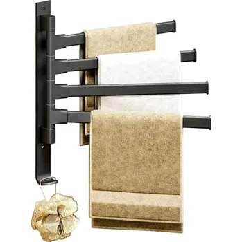 Držák na ručník Držák ručníku pohyblivá ramena, černá barva
