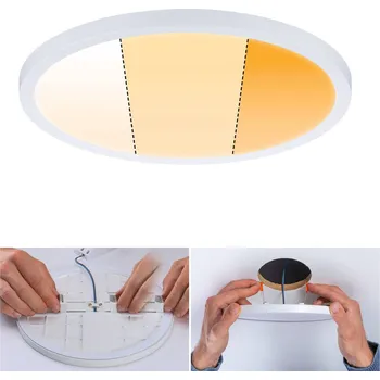Lampička Paulmann Panel Areo dimtowarm kulatý bílý 23cm - montážní průměr 5 cm - 19,5 cm bílé LED celkem 16 W - Doprava zdarma