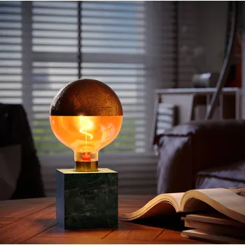 Lampička Calex Square Marble stolní lampa, zelená - kabel 180 cm zelená, zlatá 1 x 40 W - Doprava zdarma