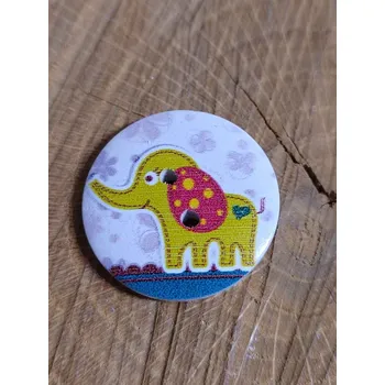 Knoflík Dřevěný dekorační knoflík slon zelená světlá