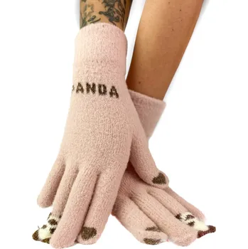 Rukavice Dámské pletené růžové rukavice PANDA, VELIKOST UNI
