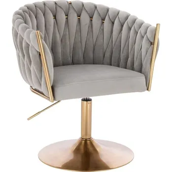 LuxuryForm DESIGN Židle NORDEN VELUR na zlatém talíři - světle šedá