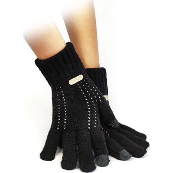 Rukavice Prstové rukavice vhodné pro dotykové displeje černé, VELIKOST UNI