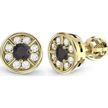 Náušnice Couple, Třpytivé peckové náušnice Adrianne, žluté zlato s&nbsp;černými zirkony, 585-66-3-0374.0Z00.0.00.109.05