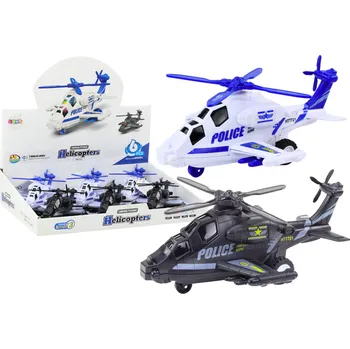 autíčko Mamido Policjní vrtulník bílý nebo černý s třecím pohonem se světlem a zvukem