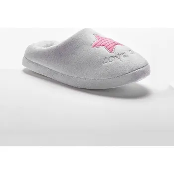 Dámské pantofle Blancheporte Fleecové pantofle s nášivkou 		hvězdy světle šedá 38