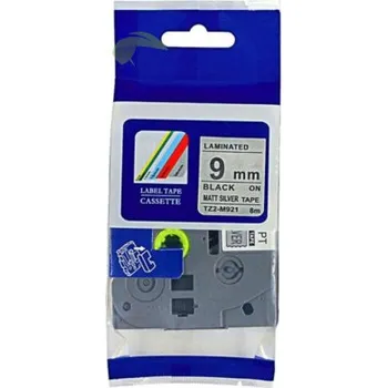 Pásek do tiskárny TONERSYP páska pro Brother TZe-M921, 9mm x 8m, černý tisk / stříbrný podklad