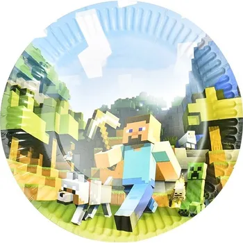 Party nádobí MINECRAFT talířky 5 ks, 18 cm