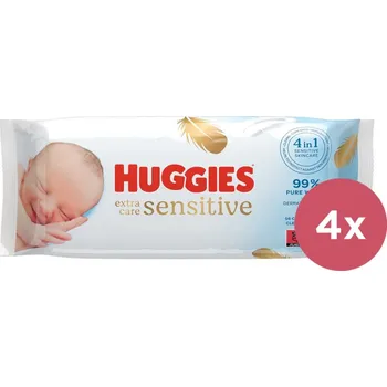 Hygienický ubrousek 4x HUGGIES® Ubrousky vlhčené Extra Care Single 56 ks