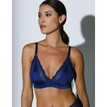 Confidence Lingerie Trojúhelníková podprsenka ze saténu a krajky Nauta, bez kostic modrá 70A