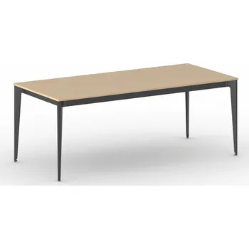 Psací stůl Jednací kancelářský stůl PRIMO ACTION, 200x90 cm, černá podnož, buk