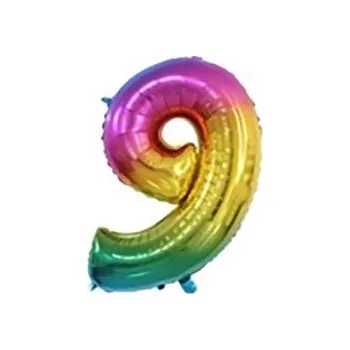 Balónek Číslice duhová balónek č.9