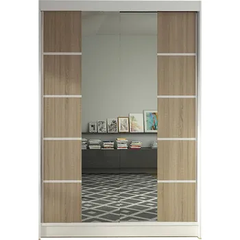Šatní skříň Šatní skříň LINO V šířka 120 cm - bílá/dub sonoma