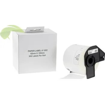 Kotouček do pokladny a tiskárny štítků TONERSYP etikety pro Brother DK-11202, 62mm x 100mm, 300ks, role, bílé