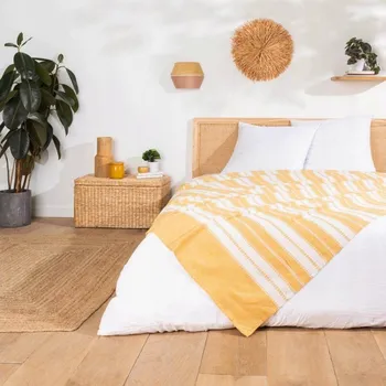 Přehoz na lůžko Přehoz na postel Douceur d'intérieur bavlna 220 cm x 180 cm žlutý