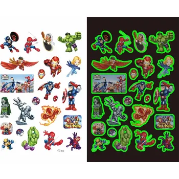 Odstranitelné tetování Dětské dočasné tetování - SVÍTÍCÍ VE TMĚ- THE AVENGERS (The Super Hero Squad Show) 4 (Značka: TAKARA TOMY)