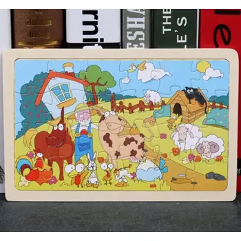 Puzzle Dřevěné puzzle pro nejmenší (L-24ks) - FARMA 2 (Značka: DATGO)