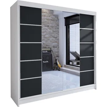 Šatní skříň Šatní skříň TALIN V - bílá/černá