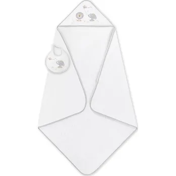 Interbaby Osuška froté Sloník s drakem + bryndák Bílo/šedá