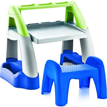 Utěrka Astoreo Dětský stoleček se židličkou šedá/zelená/modrá 59x59x90 cm