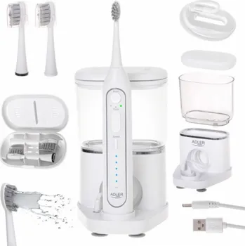 Masážní přístroj ADLER AD 2180w, Sonická zubná kefka, biela