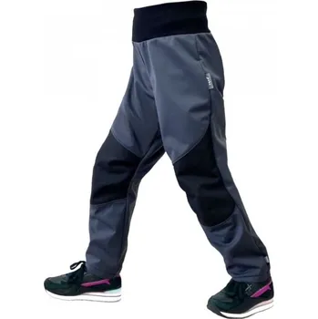 Chlapecké kalhoty Unuo (ušito v ČR) Dětské softshellové kalhoty Unuo Flexi vel. 98/104-146/152 s fleecem šedé