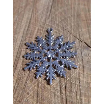 Přívěsek Přívěsek vločka s broušeným kamínkem Ø38 mm barva platina