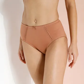 Kalhotky Blancheporte Sada 2 bavlněných kalhotek maxi s ažurou oříšková+pudrová 54/56