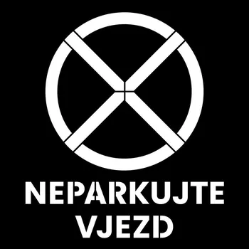 Šablona Neparkujte vjezd - vodorovné značení Plast 235 x 235 mm tl. 0.5 mm - Kód: 27461