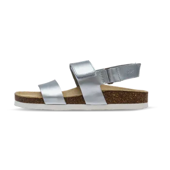 Dámské sandále Vasky Sany Silver - Dámské kožené sandály stříbrné | česká výroba ze Zlína 43 EU