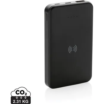 Powerbanka Bezdrátová powerbanka 5000 mAh 5W z RCS recykl. plastu - Černá, Firemní dárkové předměty s vlastním potiskem