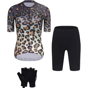 cyklistický dres RIVANELLE Cyklistický mega set - WILDCAT - hnědá/černá