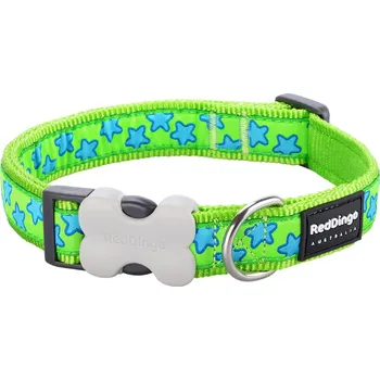 Obojek pro psa Obojek Red Dingo 24-37cm/15mm Stars Turquoise on Lime Green