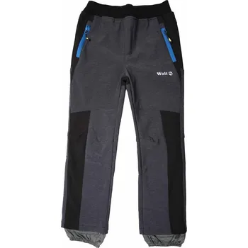 Chlapecké kalhoty Chlapecké softshellové kalhoty Wolf s fleecem B2393 šedé
