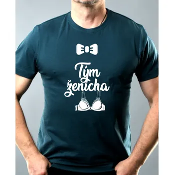 Pánské oblečení Tým nejlepšího ženicha. Podprsenka, bílý tisk - Pánské tričko Basic - Nejoblíbenější - XL