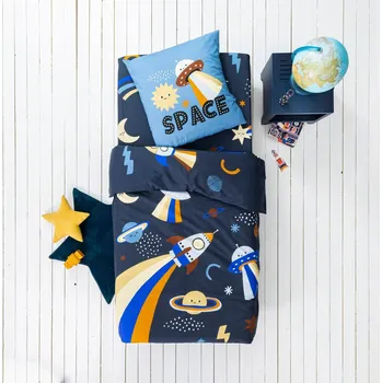 Povlečení Blancheporte Dětské povlečení Galaxy zn. Colombine® s potiskem, bavlna nám. modrá povlak na přikrývku 140x200 cm