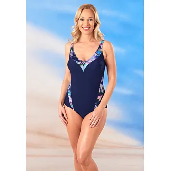 Dámské plavky 3Pagen Jednodílné plavky Kouzlo květin modrá 42