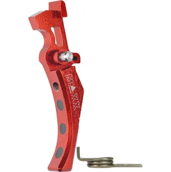 Airsoft MAXX Model CNC spoušť Advanced (style D) pro M4 - červená
