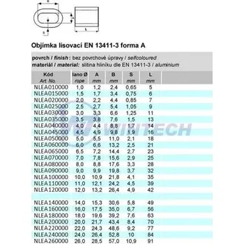 Šroub Lanová objímka DIN 3093A, 4mm AL Balení: 200 ks NLEA040000O2