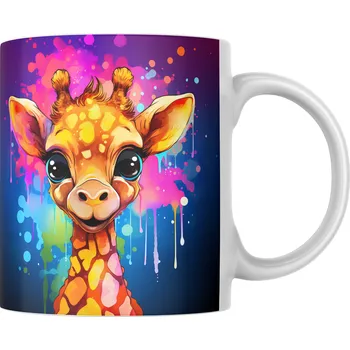 Hrnek 330ml, NEONOVÁ - ŽIRAFA, cena za 1 ks