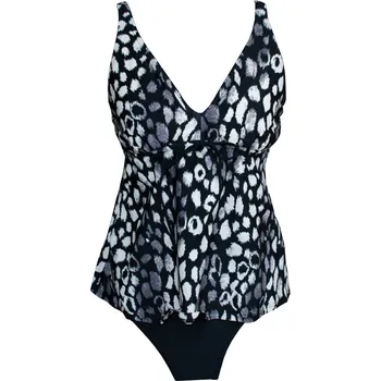 Dámské plavky Avendro Tankiny s kosticemi černá s potiskem, koš. B 36 (70)